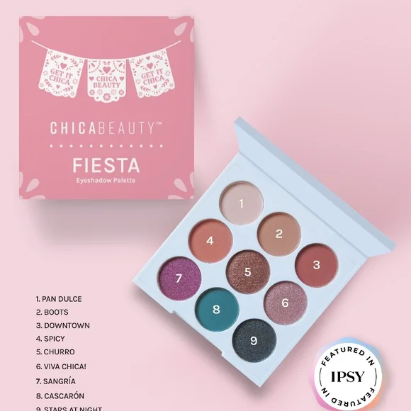 Chica Beauty FIESTA Mini-9 Eyeshadow Palette, 6.0g/0.21oz - Picture 2 of 14